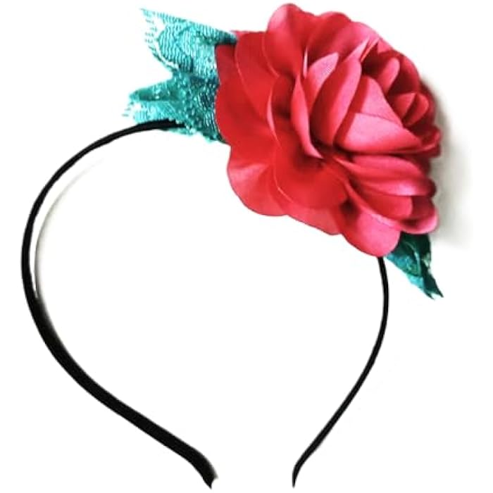 2 Pieces Red and White Flower Pattern Headband Hair Band for Girls Girls,FOMIYES Fashion Headbands for Women,Red and White Rose Girl Headbands - Image 5